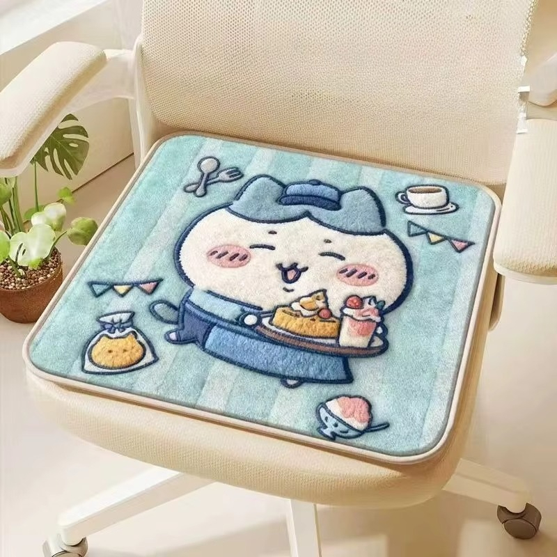 Office Chair Cushion - Chiikawa Usagi Hachiware Stuhlkissen, dickes Samt,