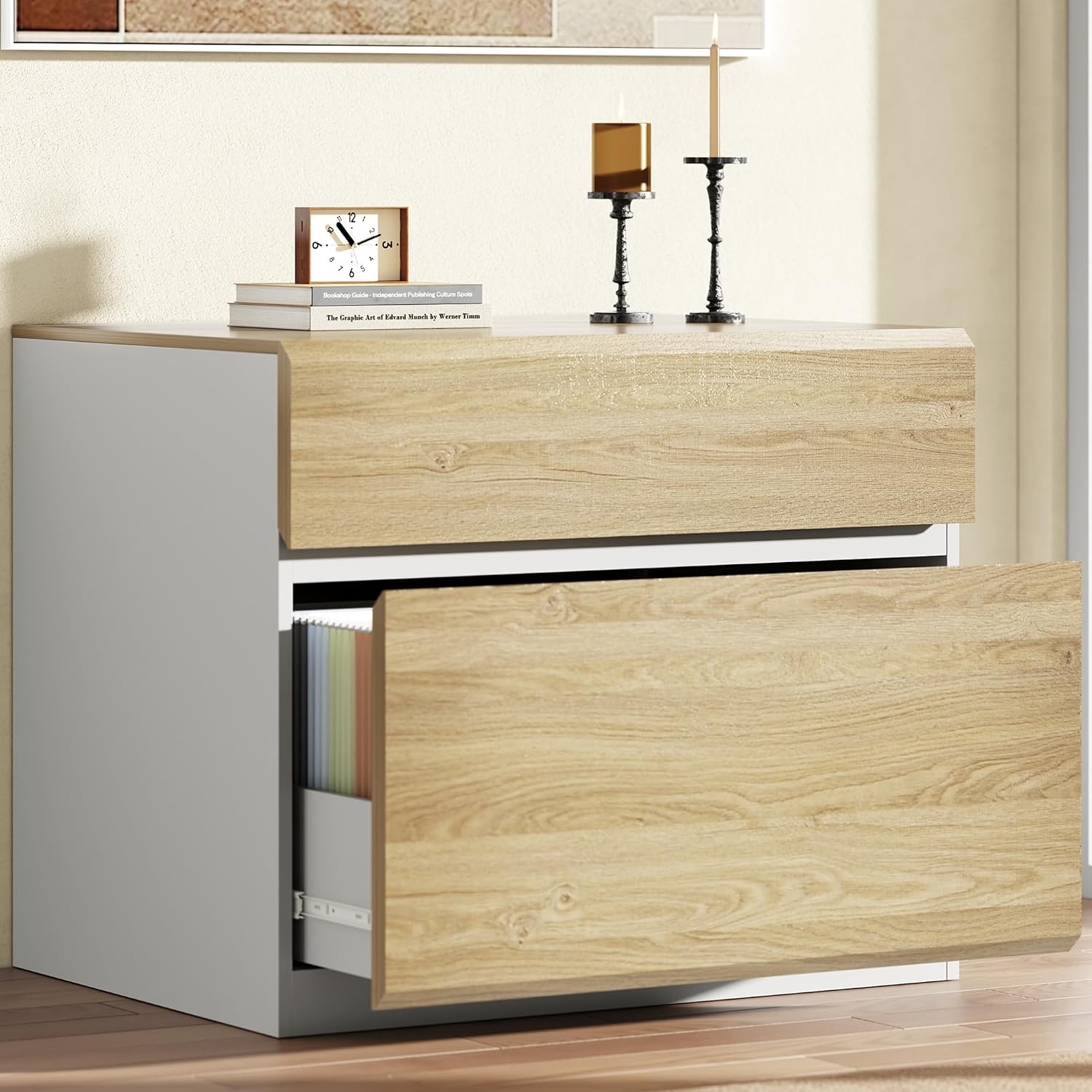 Printer Stand - Lateraler Aktenschrank mit 2 Schubladen für