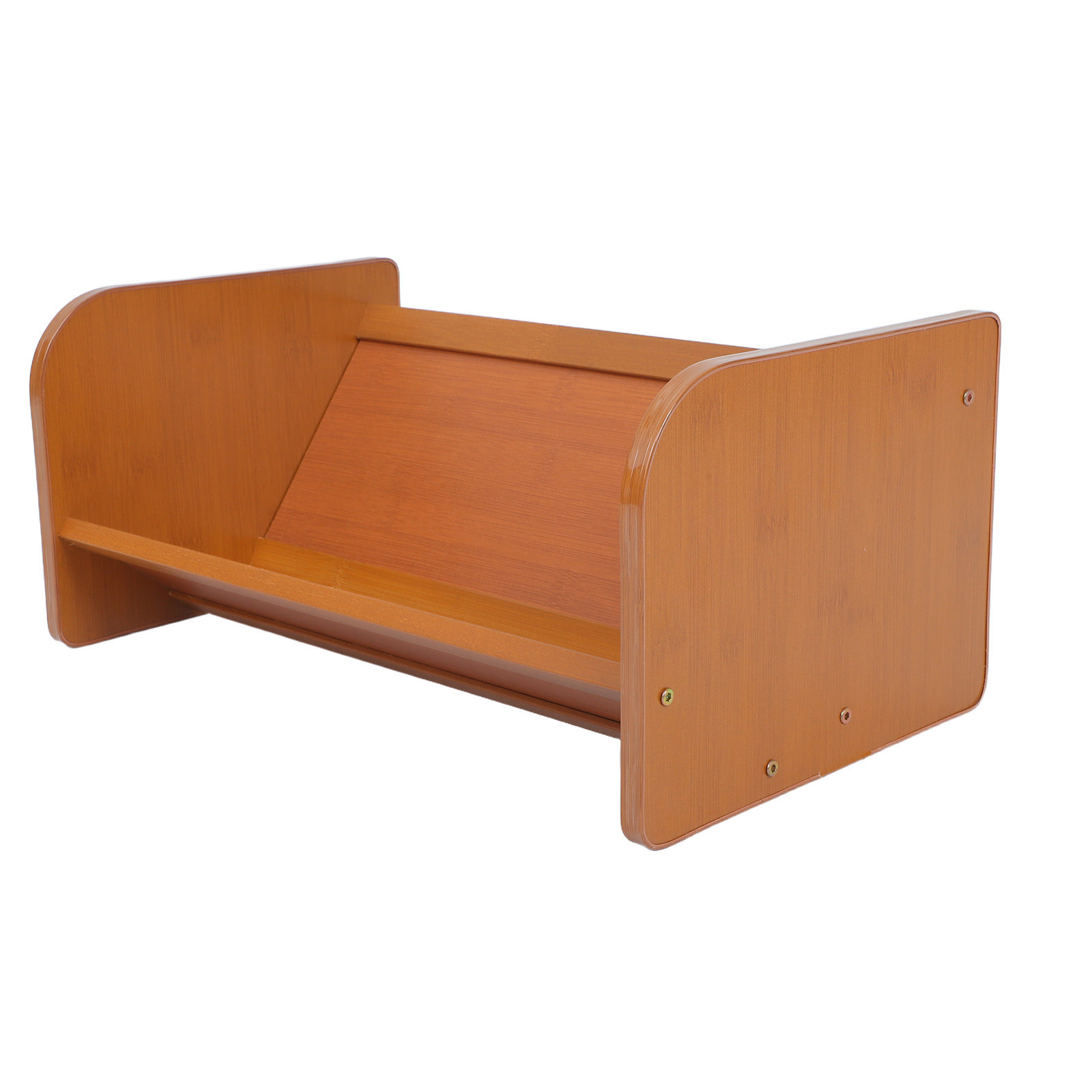 Desk Organizer - Bambus-Schallplattenhalter-Organizer für Schreibtisch, neigbare Desktop-Album-Aufbewahrungsregale
