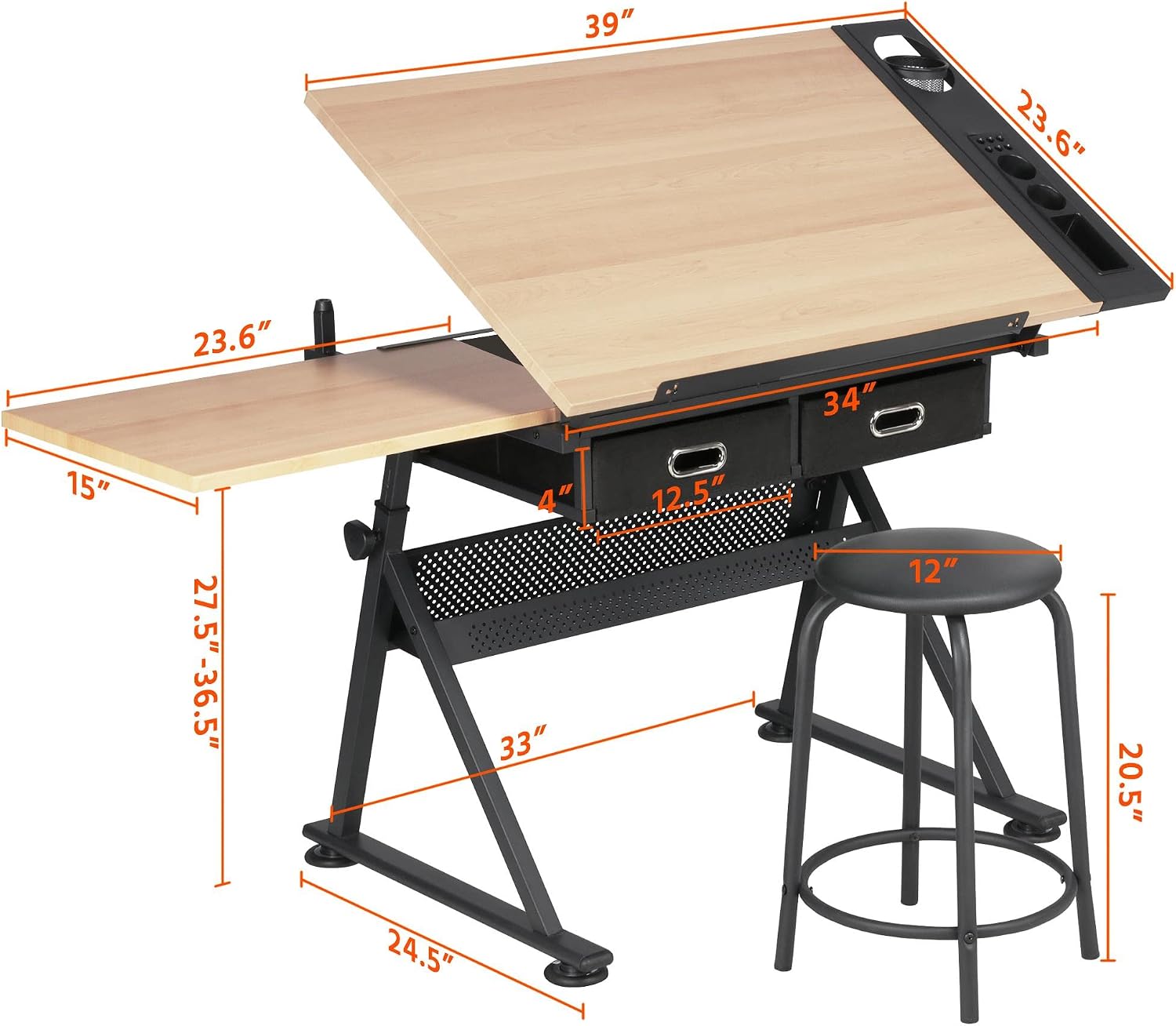 Verstellbarer Zeichentisch mit – Office Stool Bewertung und Preis