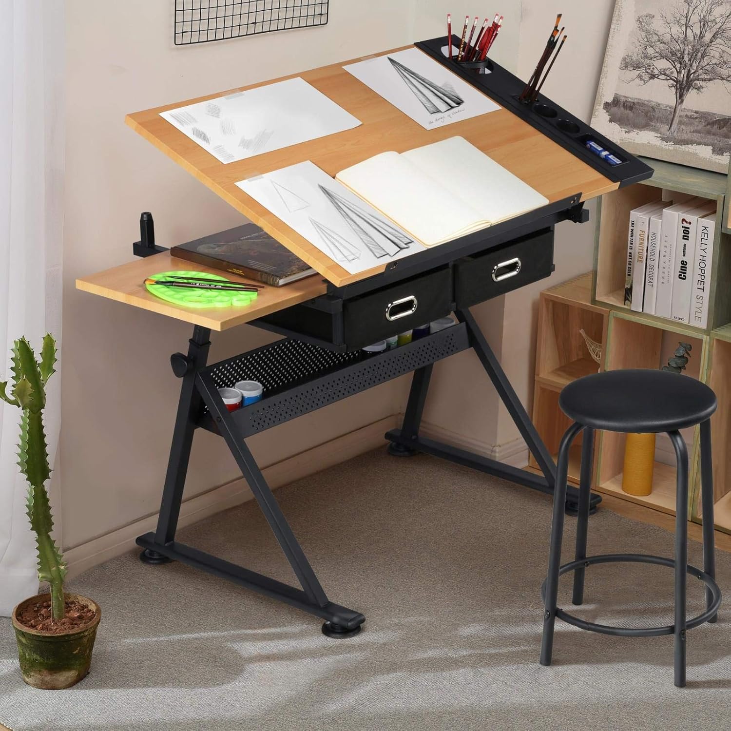 Verstellbarer Zeichentisch mit – Office Stool Bewertung und Preis