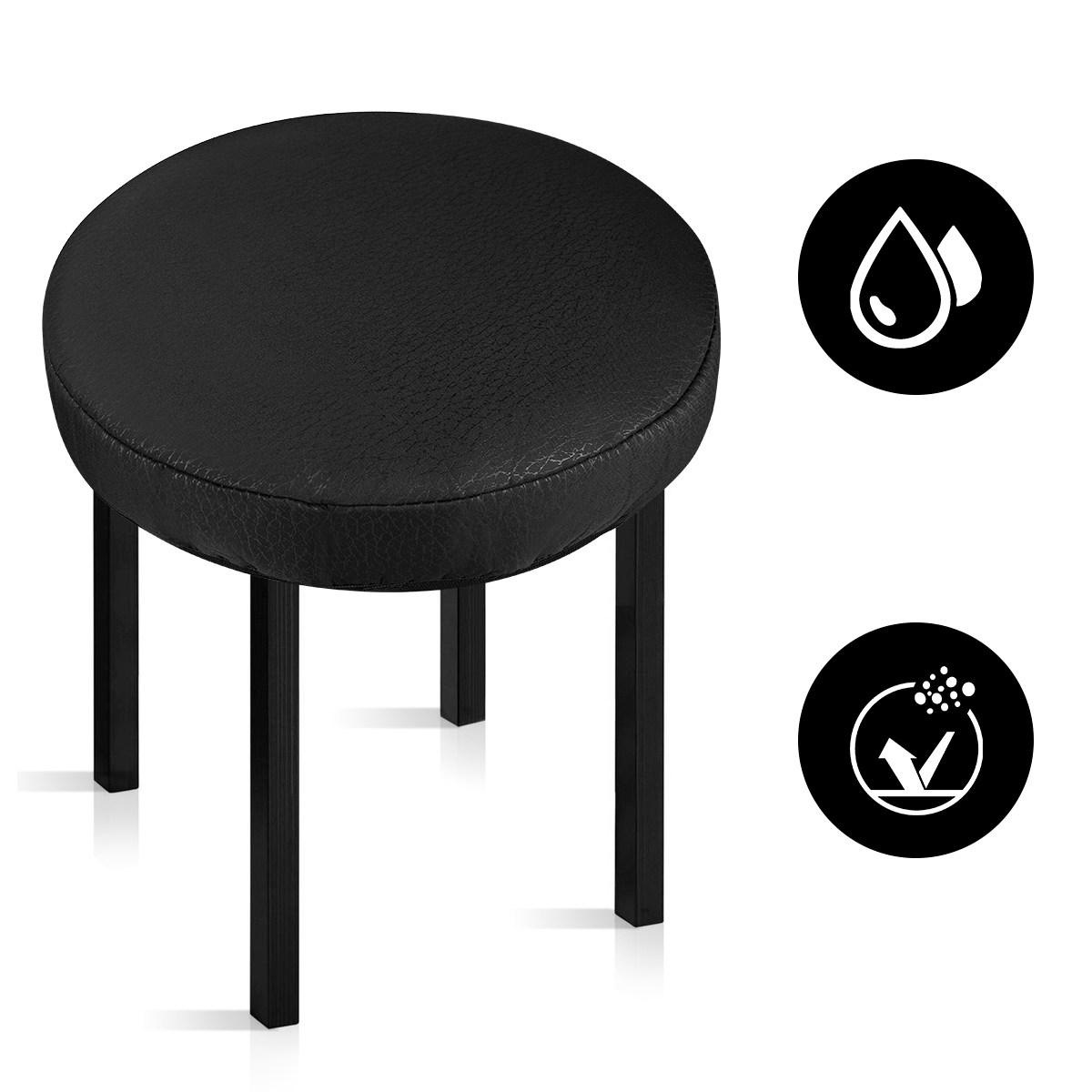 Schwarzer runder Hockerbezug,  – Office Stool Bewertung und Preis